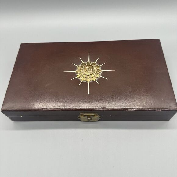 Vintage Men's Jewelry Box Cuff Links Tie Clips Box - Picture 1 of 9